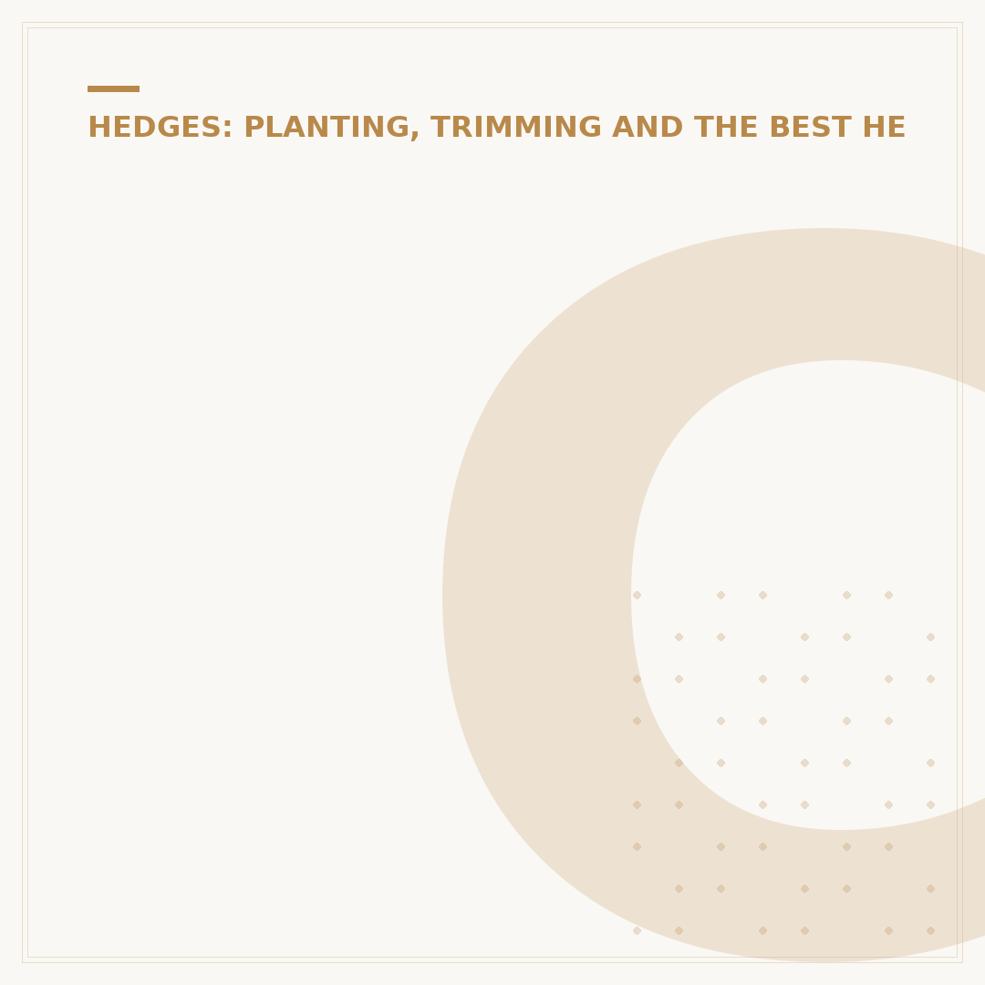 Choosing Hedging Plants for Your Garden