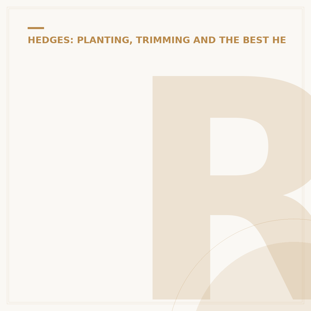 Ryan Hedges: Choosing the Right Hedge Plants