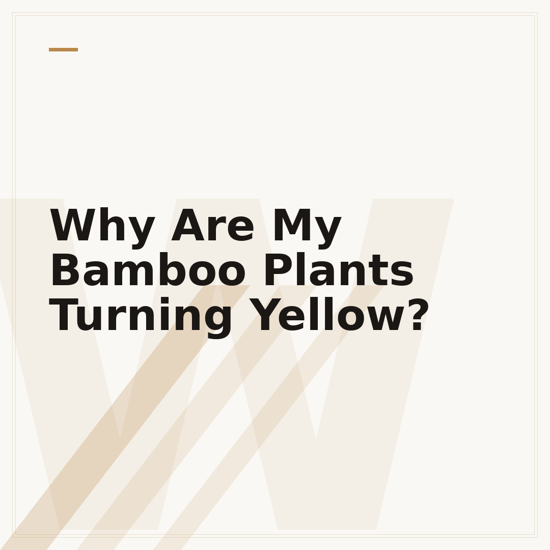 Why Are My Bamboo Plants Turning Yellow?