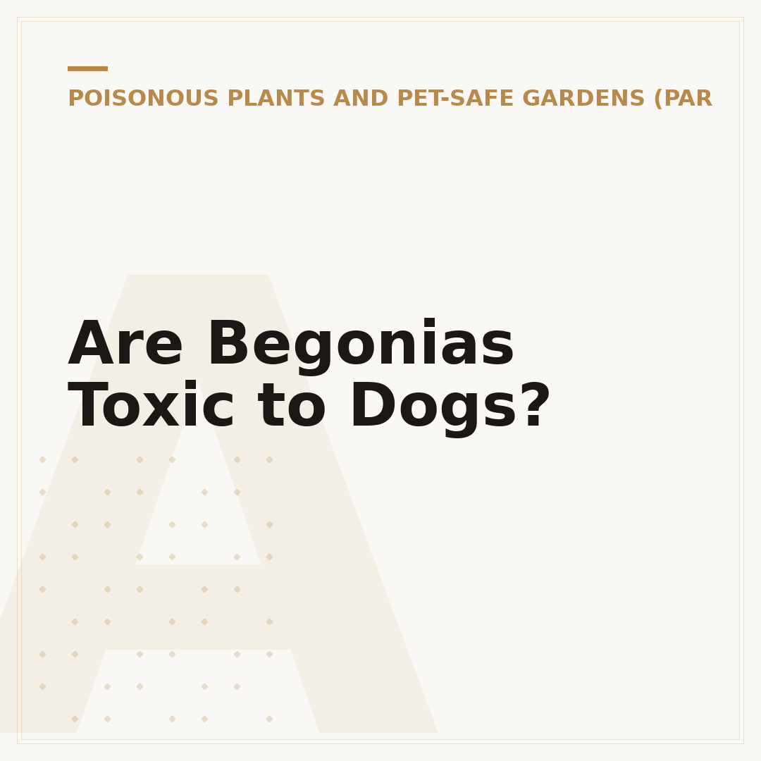 Are Begonias Toxic to Dogs?