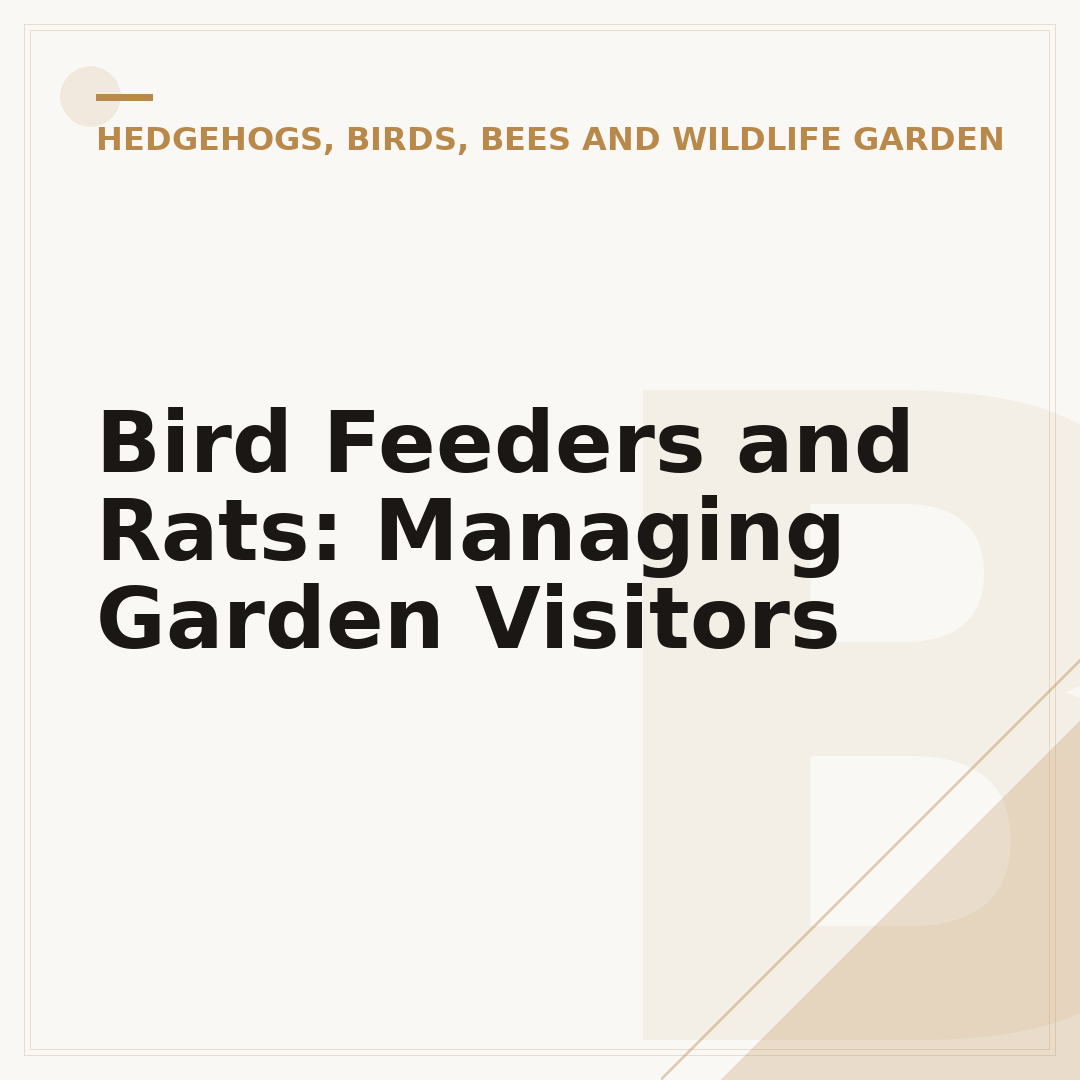 Bird Feeders and Rats: Managing Garden Visitors