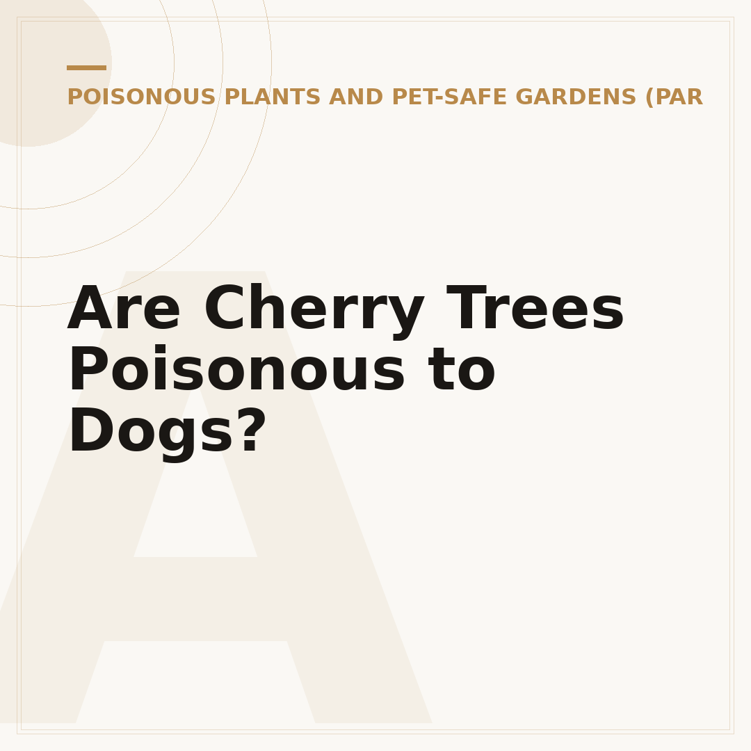 Are Cherry Trees Poisonous to Dogs?
