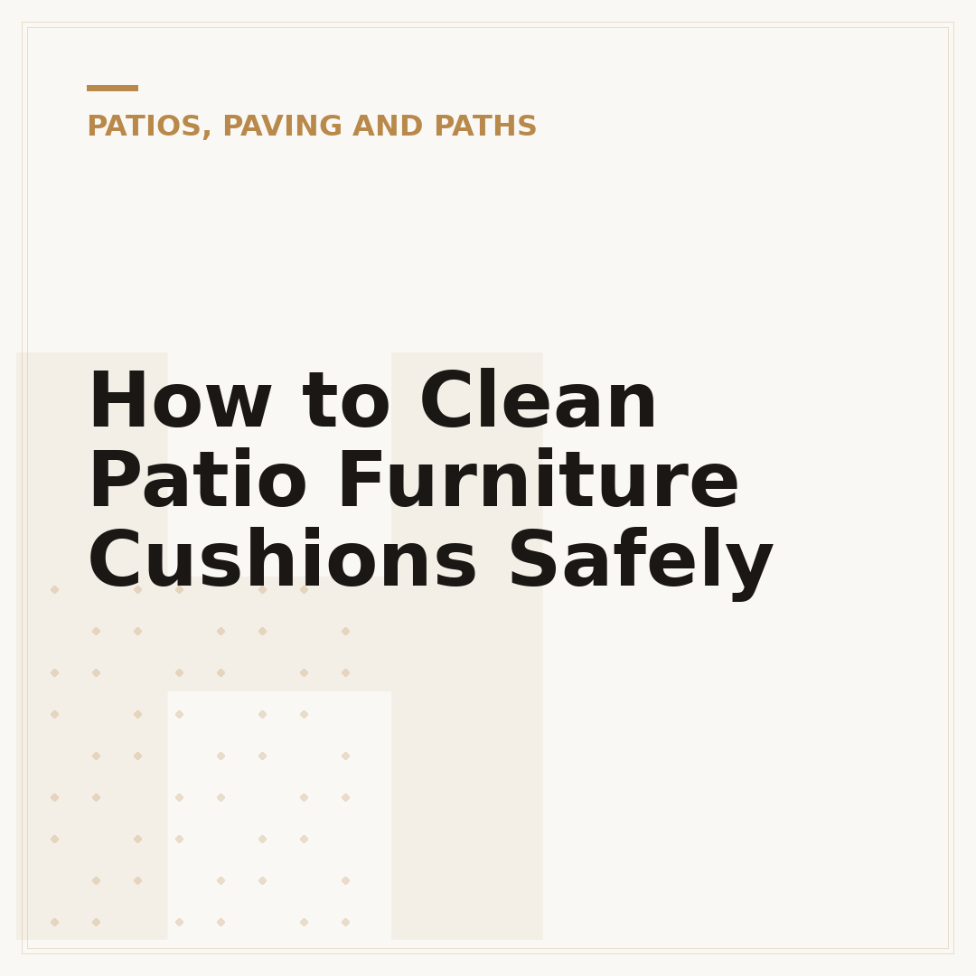 How to Clean Patio Furniture Cushions Safely