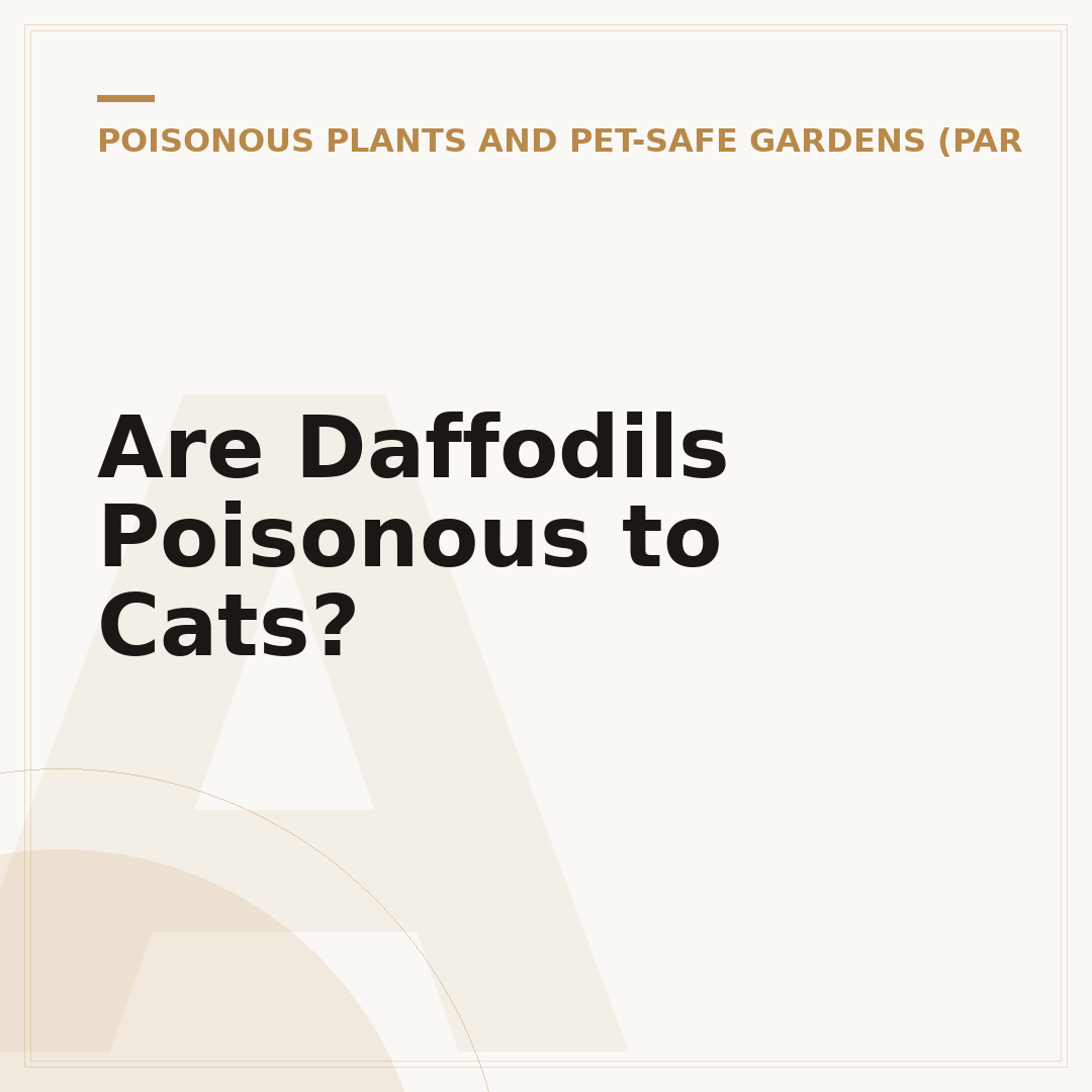 Are Daffodils Poisonous to Cats?