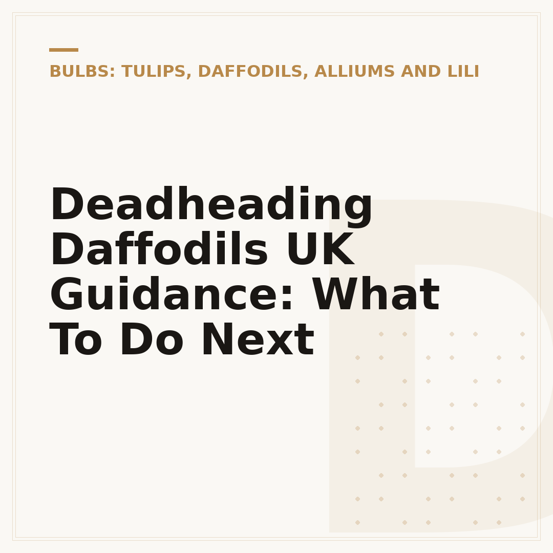 Deadheading Daffodils UK Guidance: What To Do Next