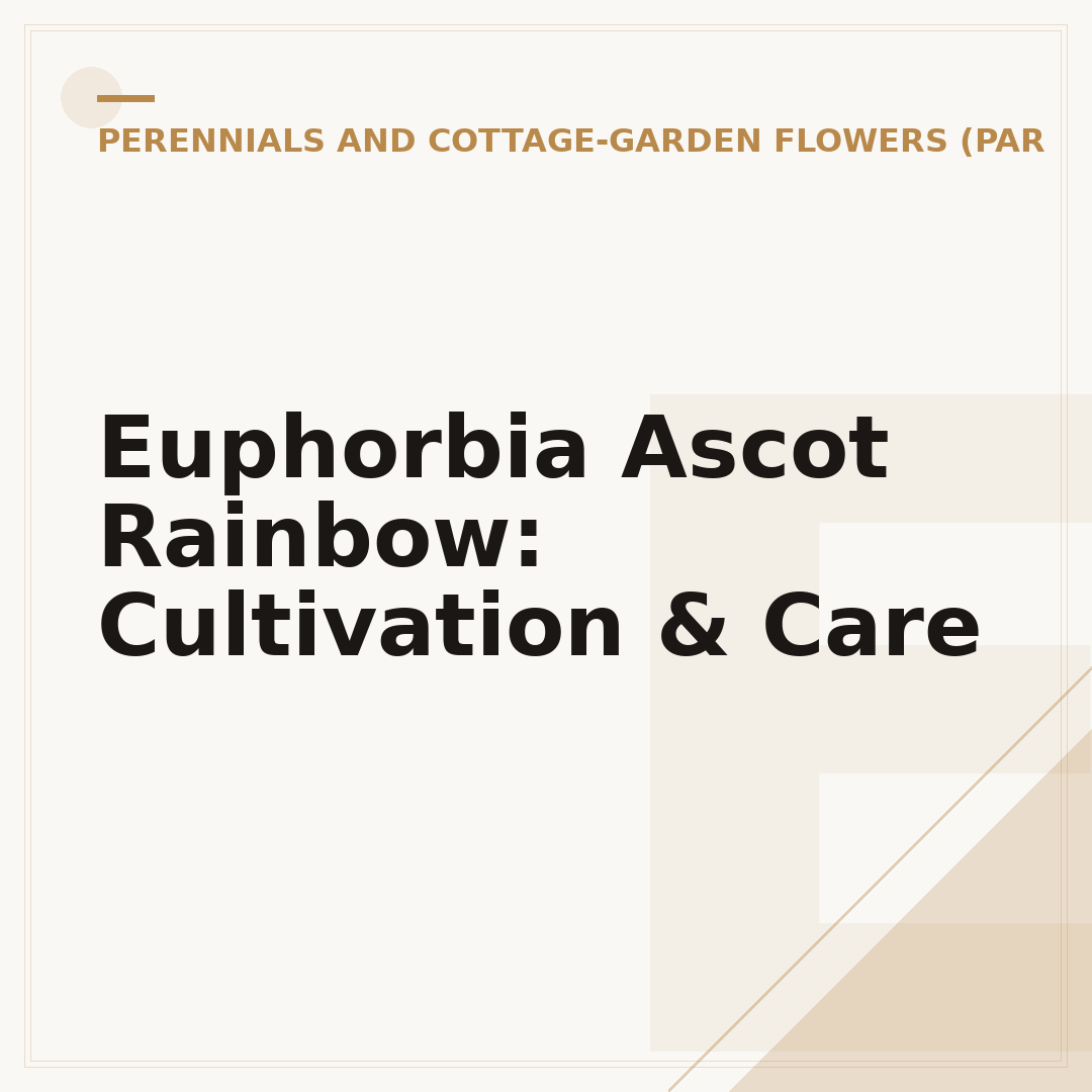 Euphorbia Ascot Rainbow: Cultivation & Care
