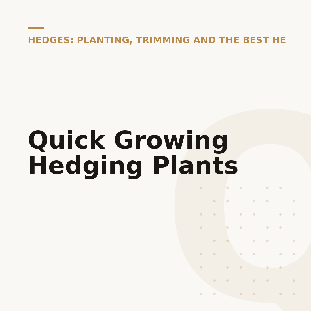 Quick Growing Hedging Plants