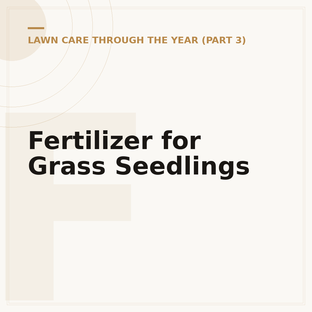Fertilizer for Grass Seedlings