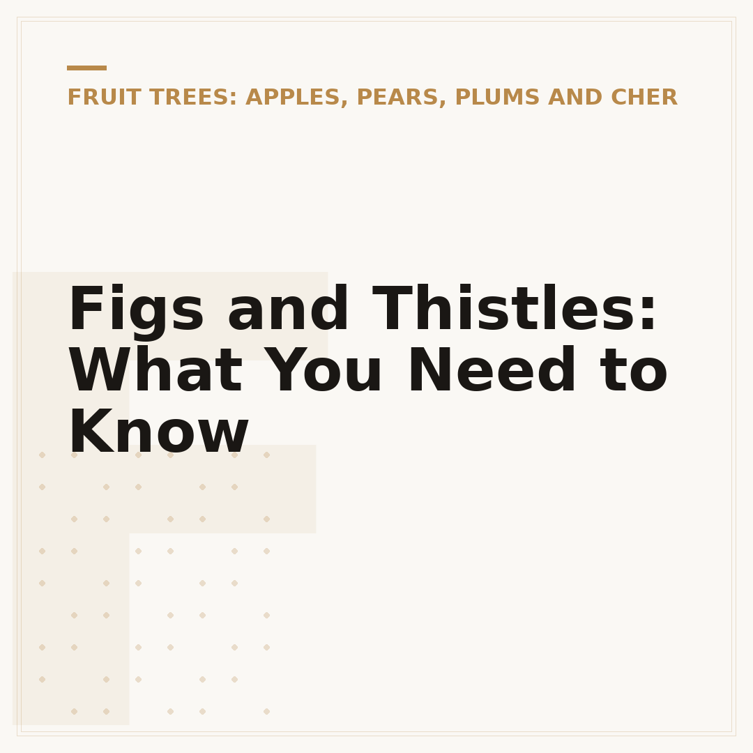 Figs and Thistles: What You Need to Know