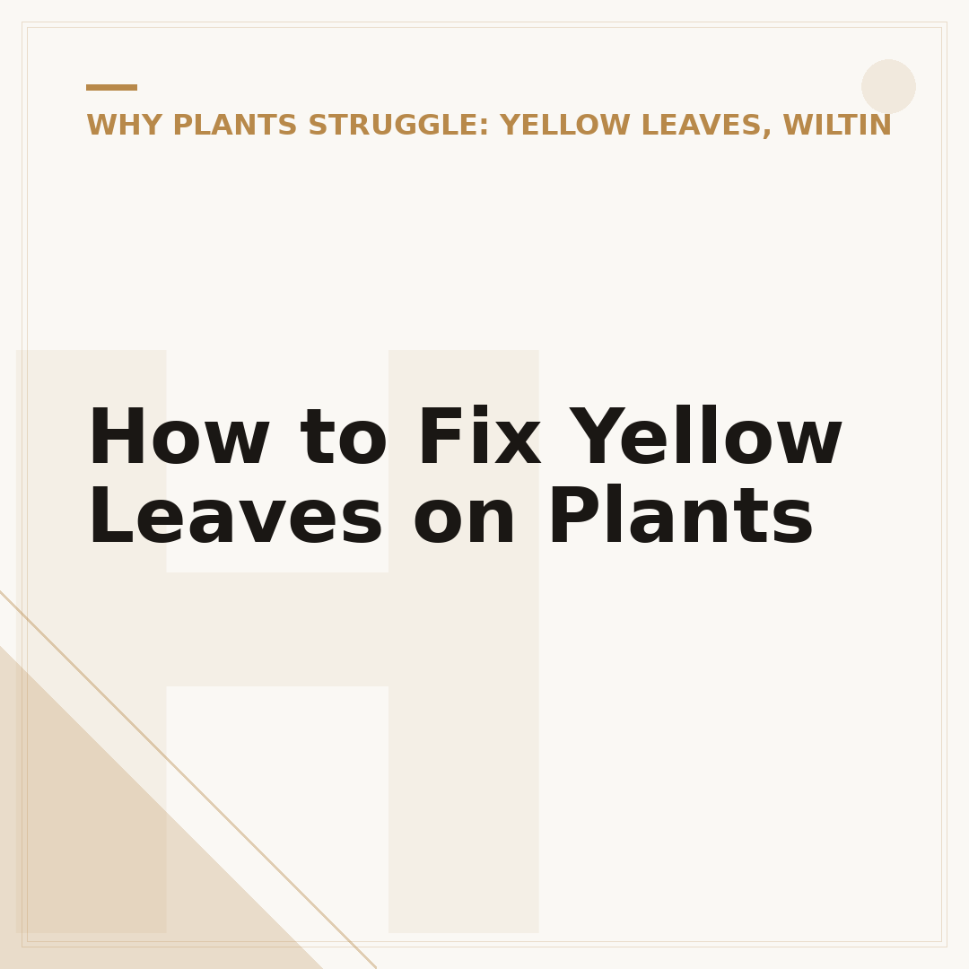 How to Fix Yellow Leaves on Plants