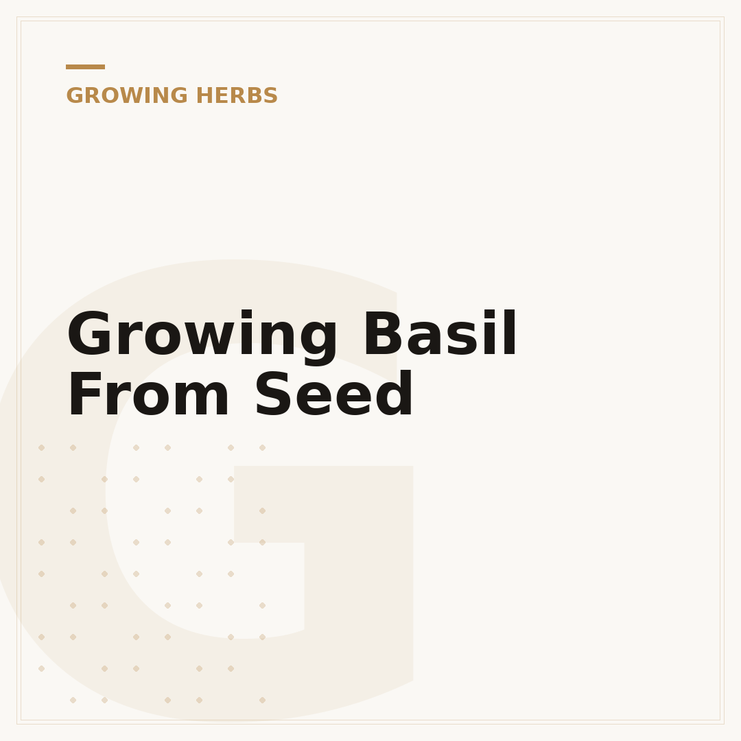 Growing Basil From Seed