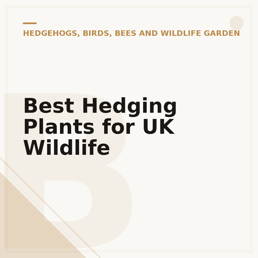 Best Hedging Plants for UK Wildlife