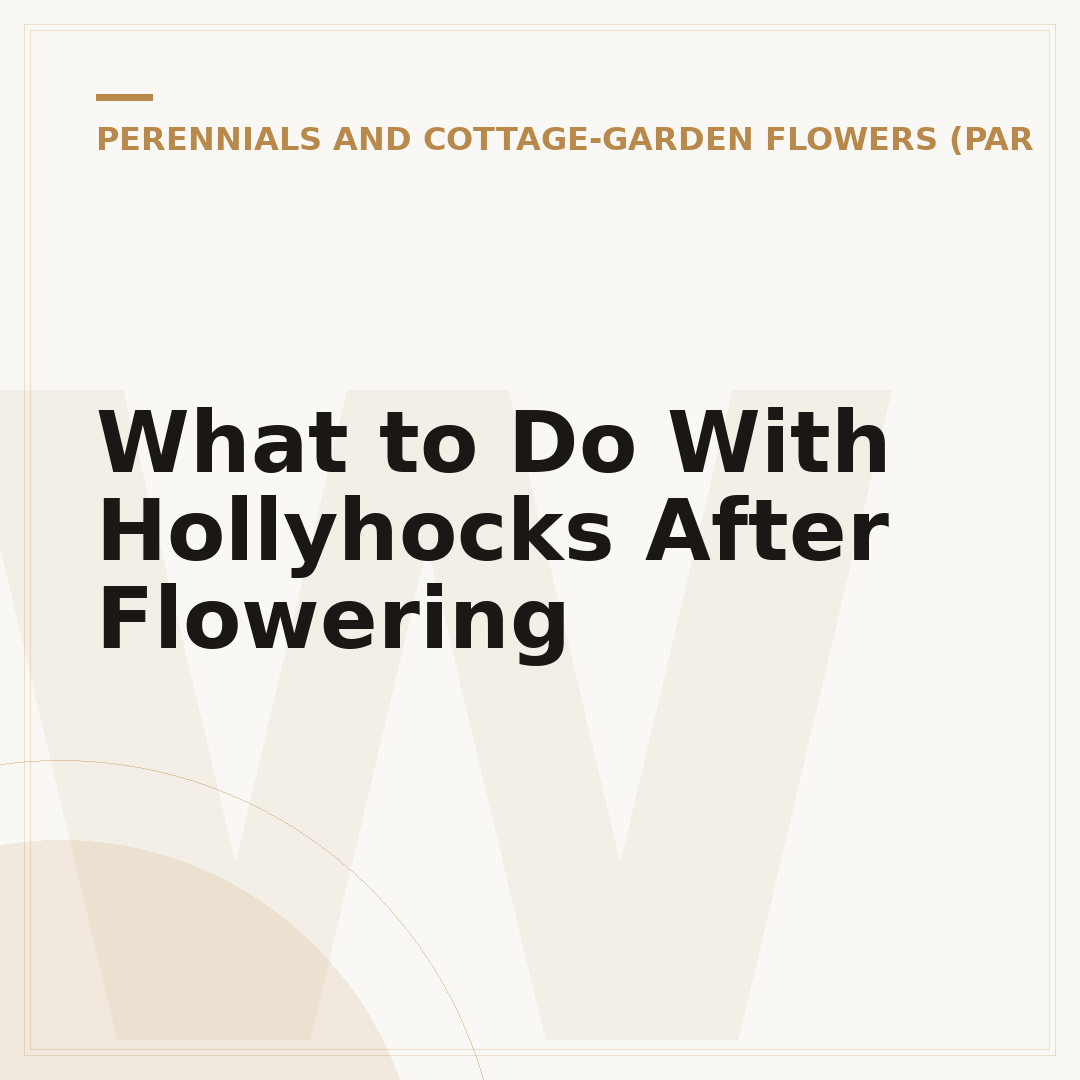 What to Do With Hollyhocks After Flowering