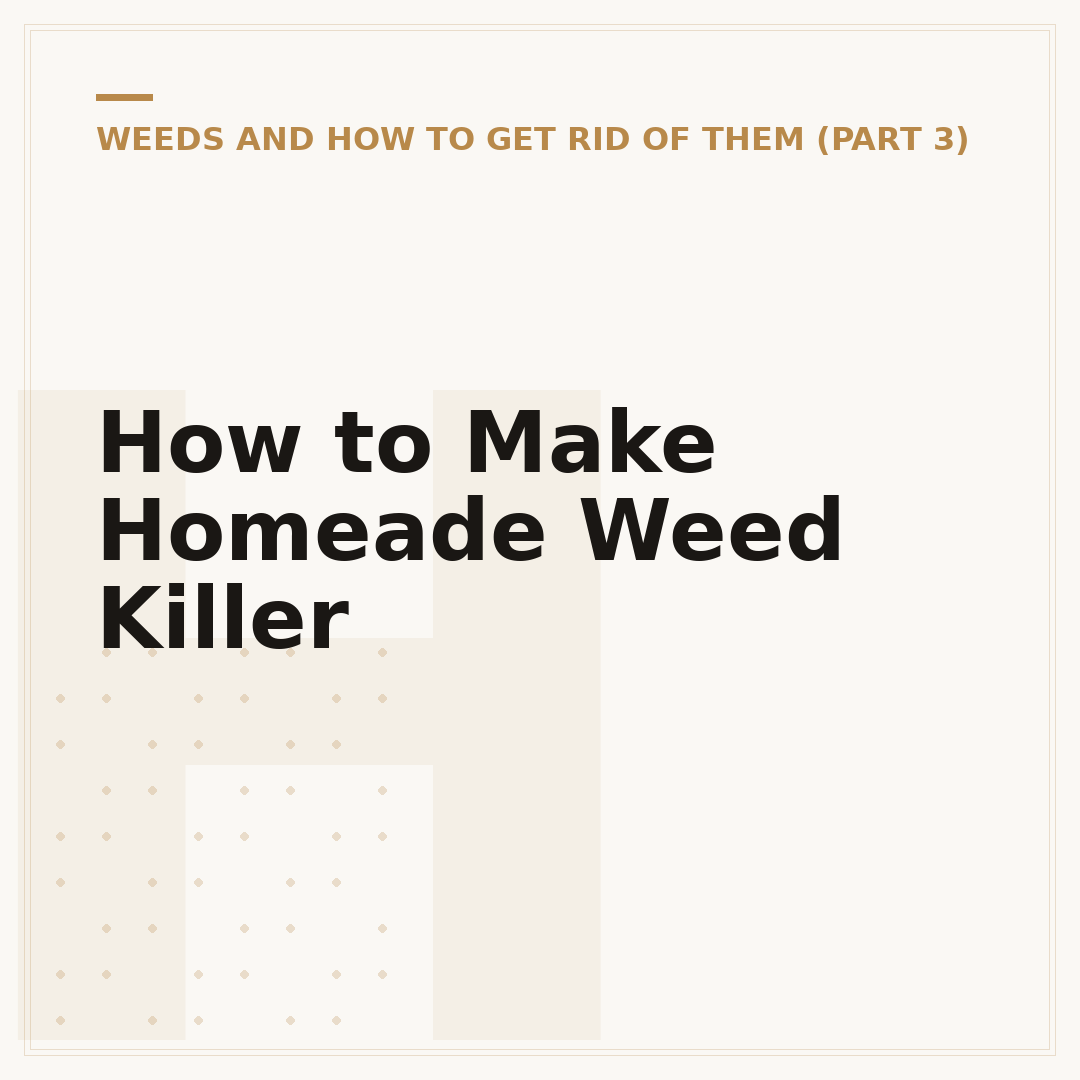 How to Make Homeade Weed Killer