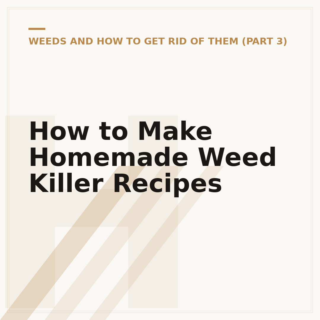 How to Make Homemade Weed Killer Recipes