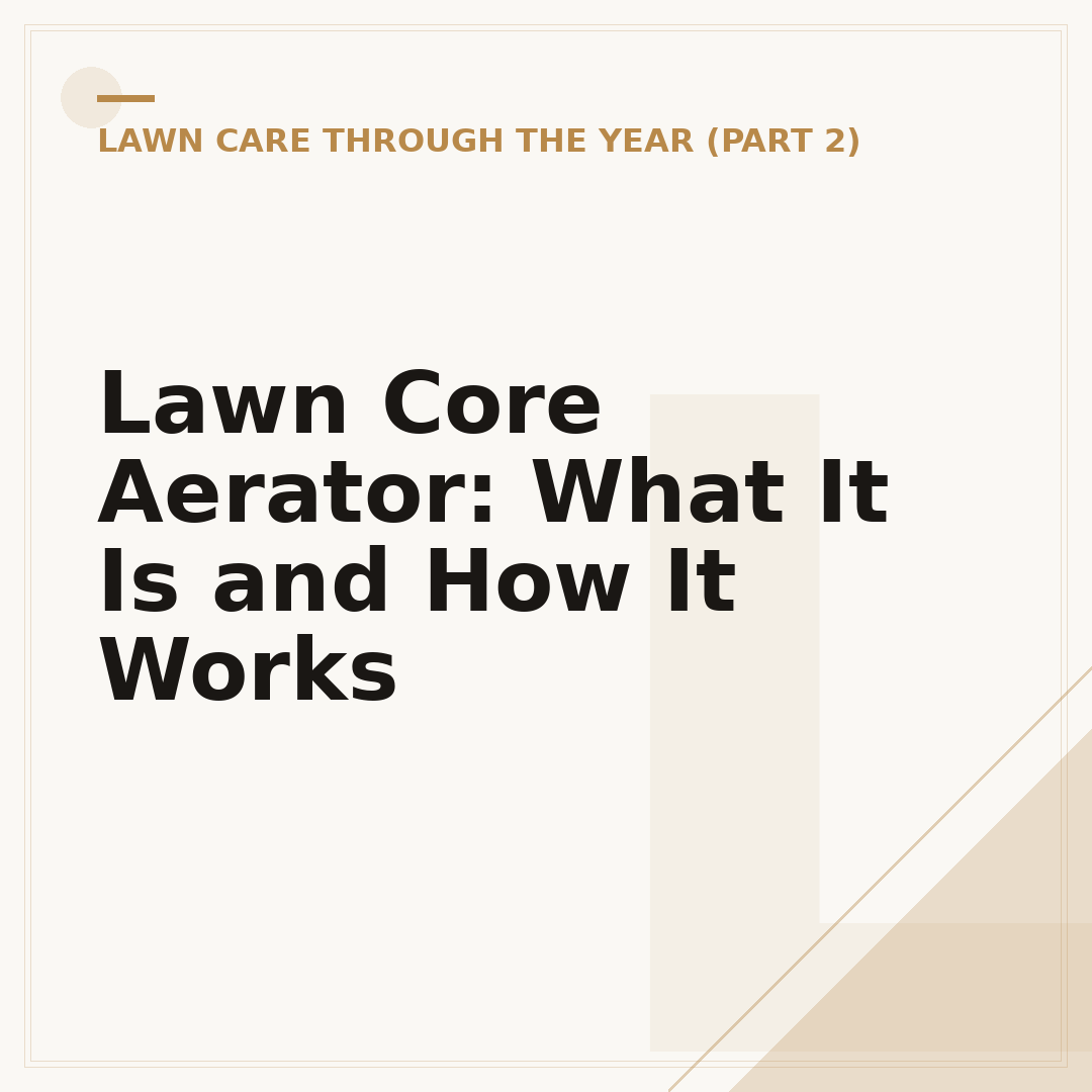 Lawn Core Aerator: What It Is and How It Works