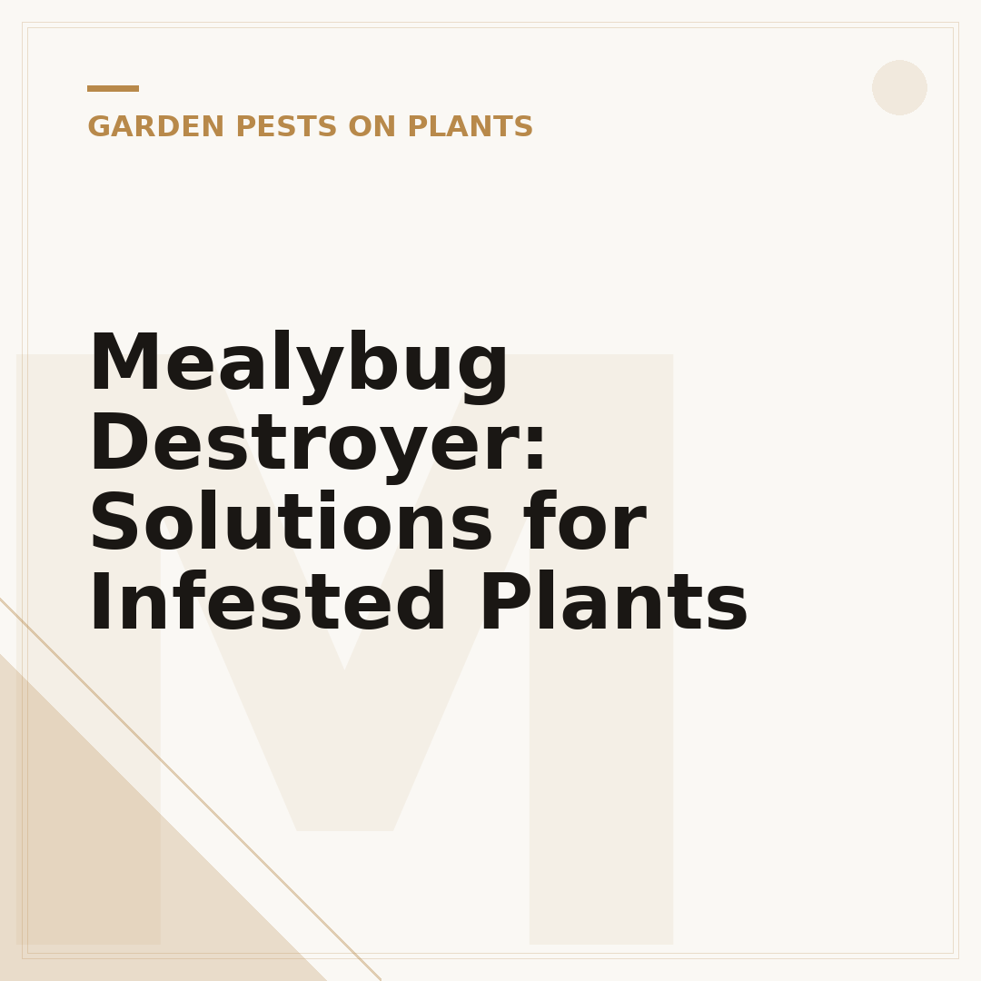 Mealybug Destroyer: Solutions for Infested Plants