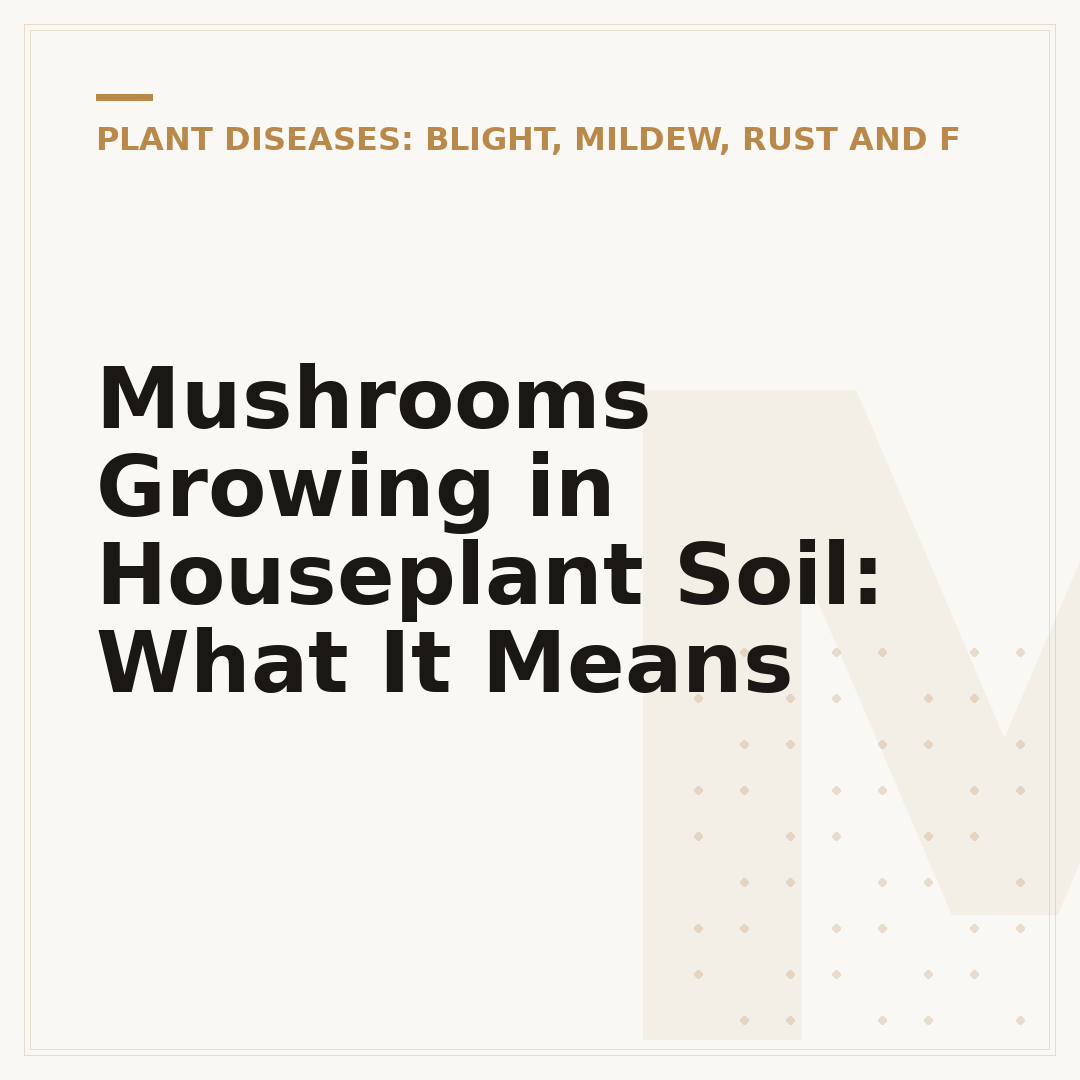 Mushrooms Growing in Houseplant Soil: What It Means