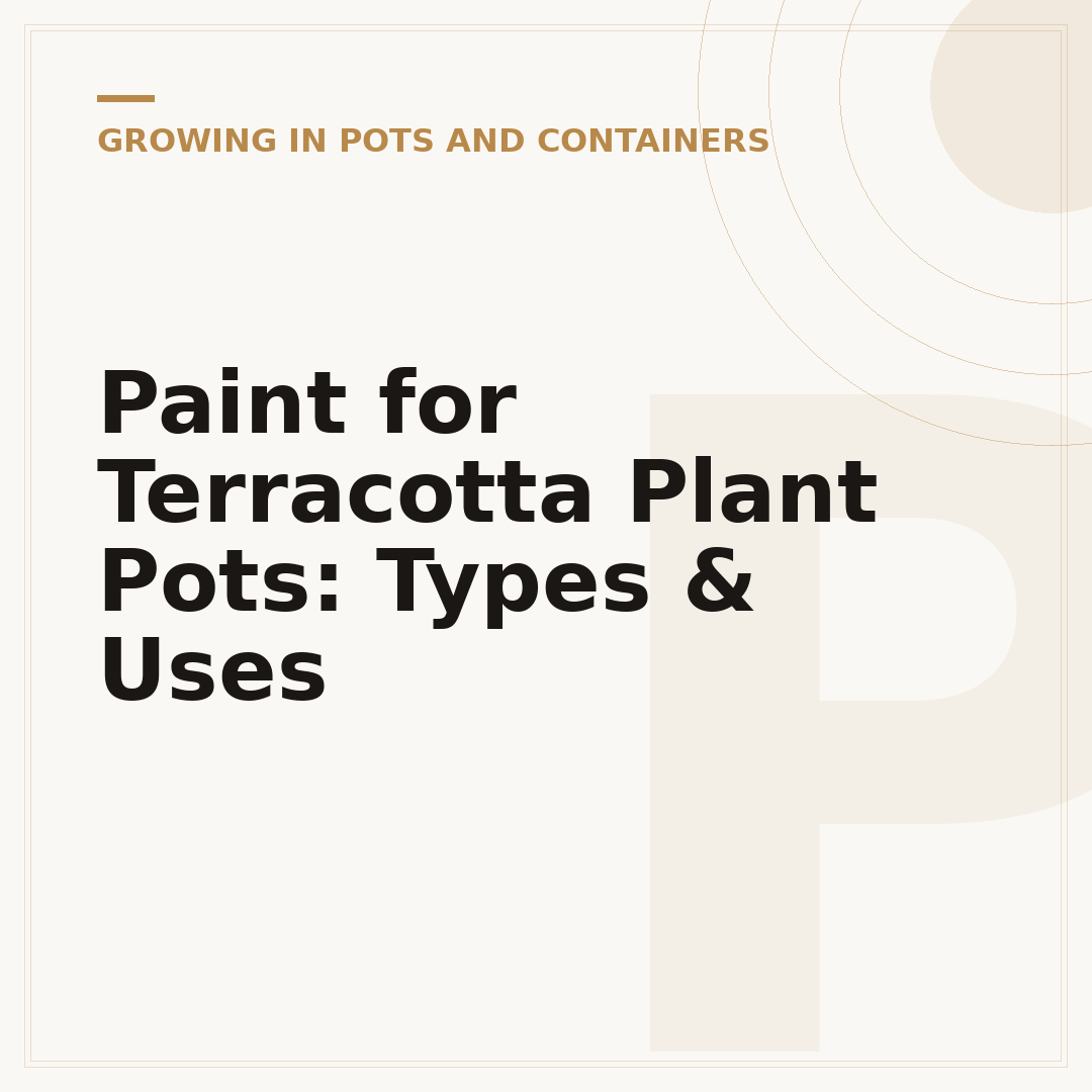Paint for Terracotta Plant Pots: Types & Uses