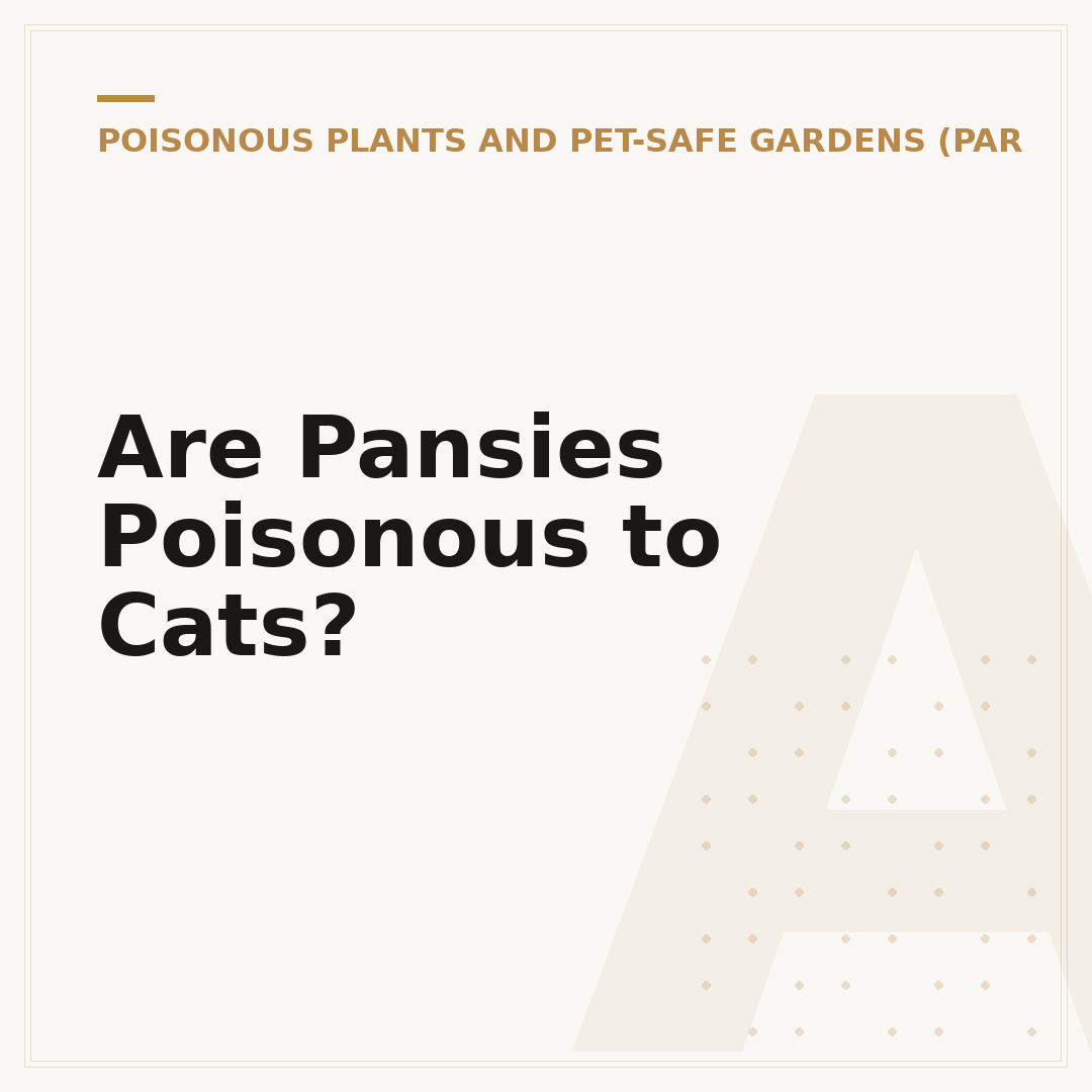 Are Pansies Poisonous to Cats?