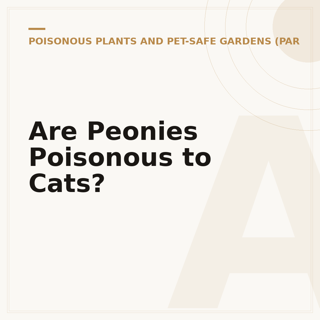 Are Peonies Poisonous to Cats?