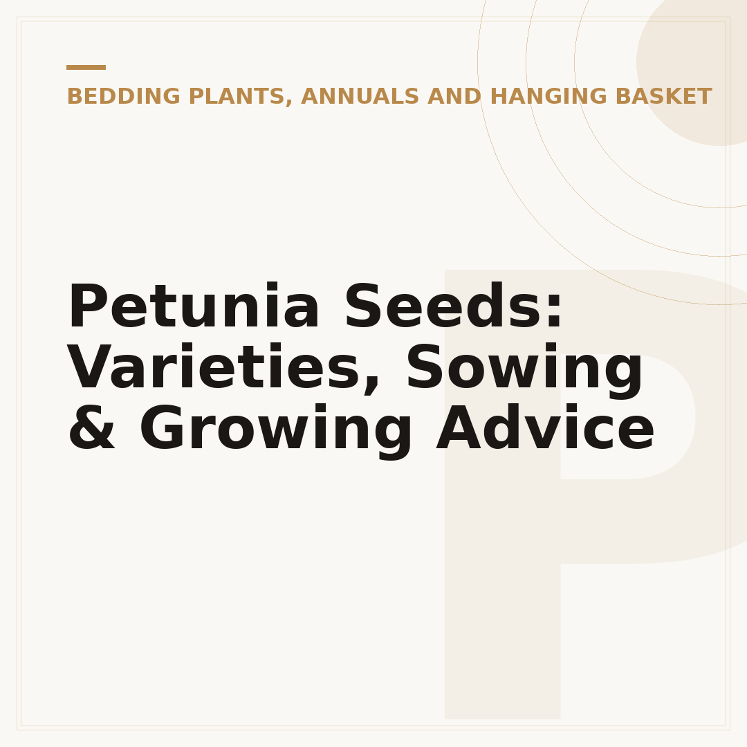 Petunia Seeds: Varieties, Sowing & Growing Advice
