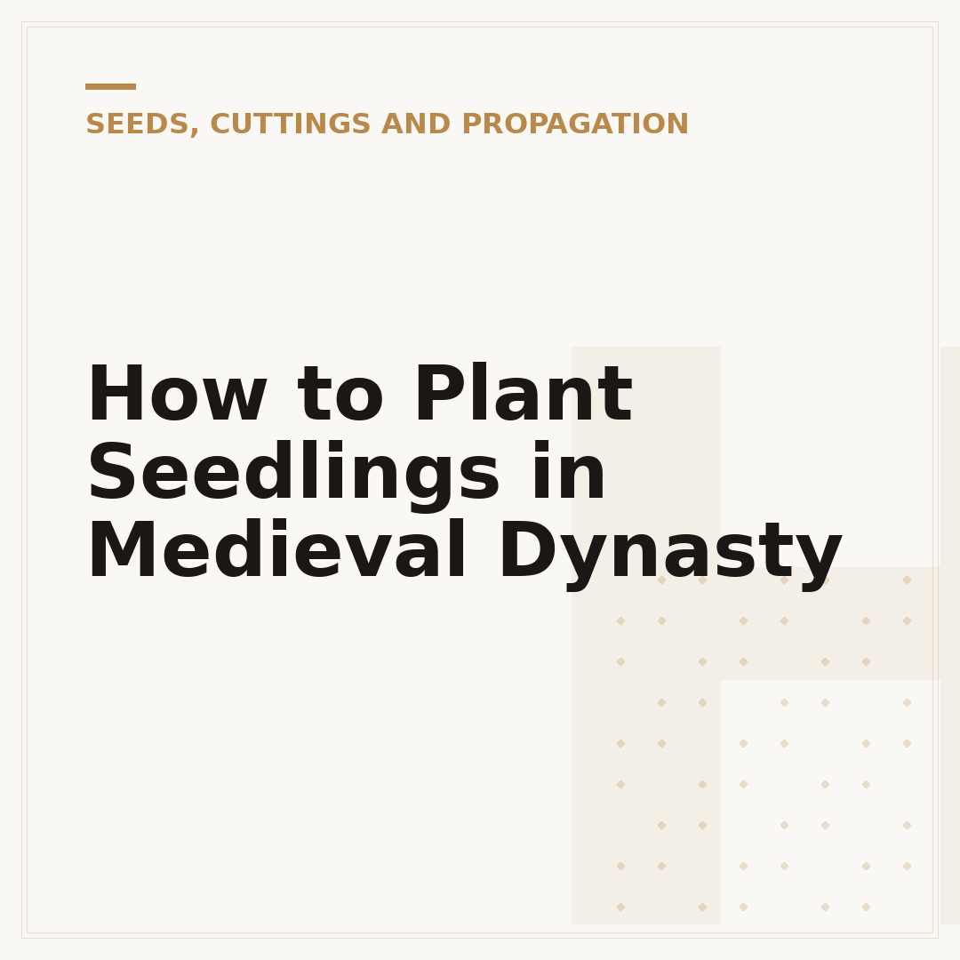 How to Plant Seedlings in Medieval Dynasty