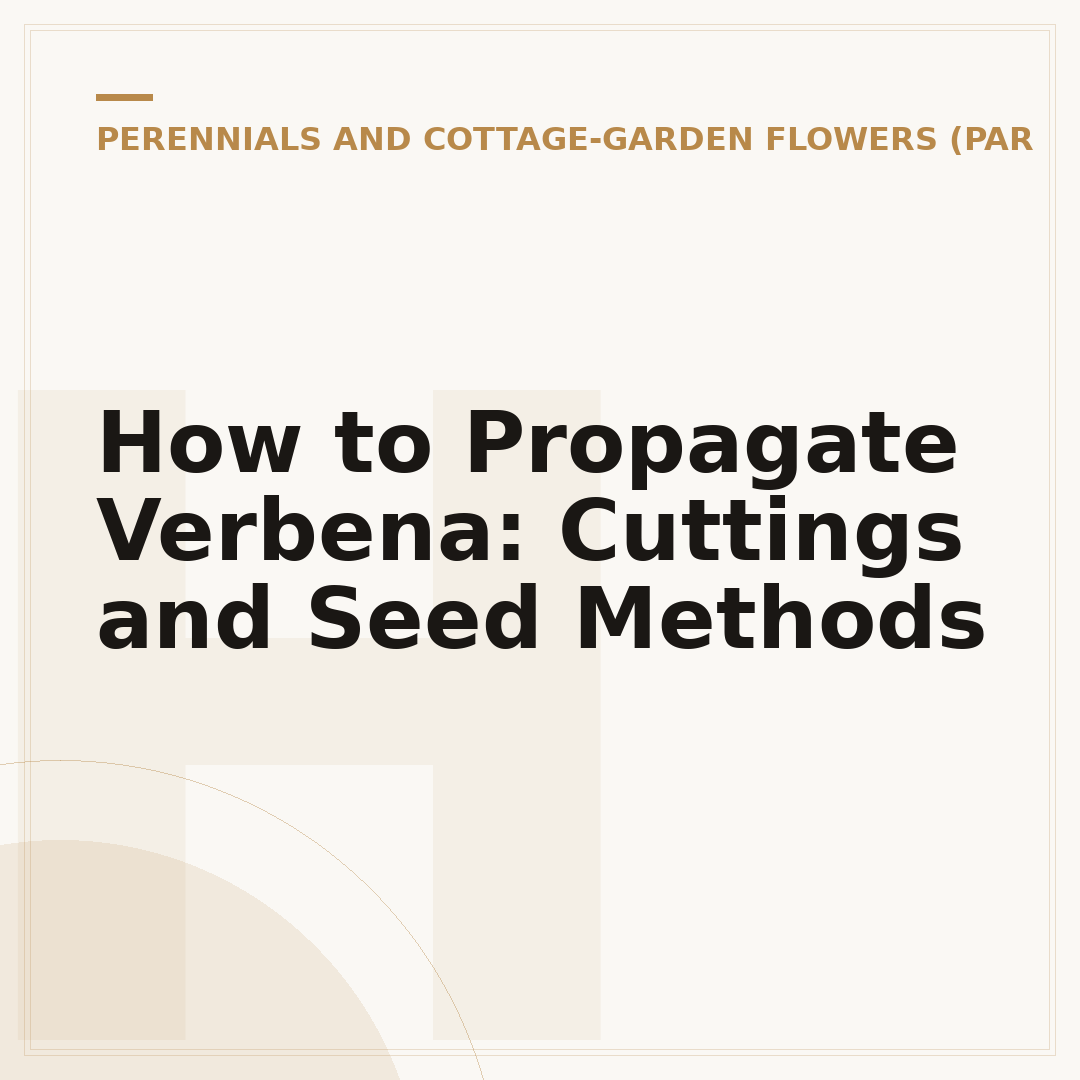 How to Propagate Verbena: Cuttings and Seed Methods