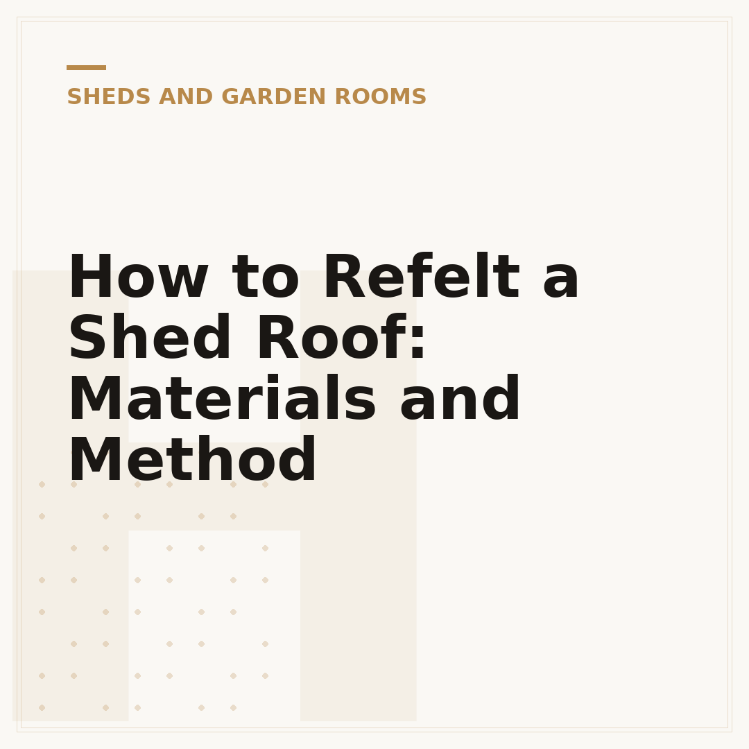 How to Refelt a Shed Roof: Materials and Method