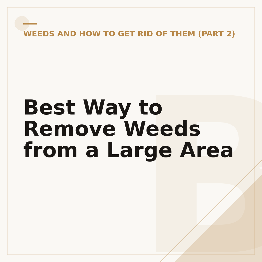 Best Way to Remove Weeds from a Large Area