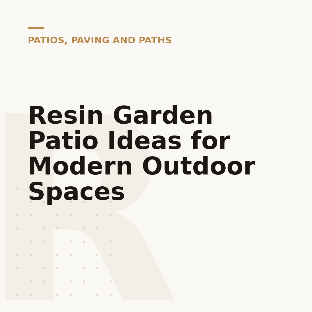 Resin Garden Patio Ideas for Modern Outdoor Spaces