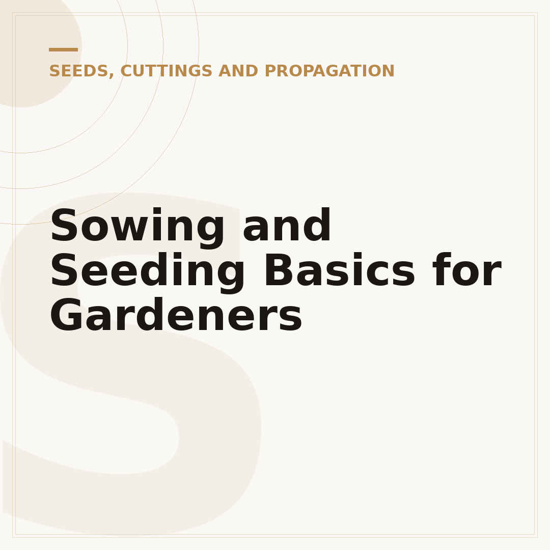 Sowing and Seeding Basics for Gardeners