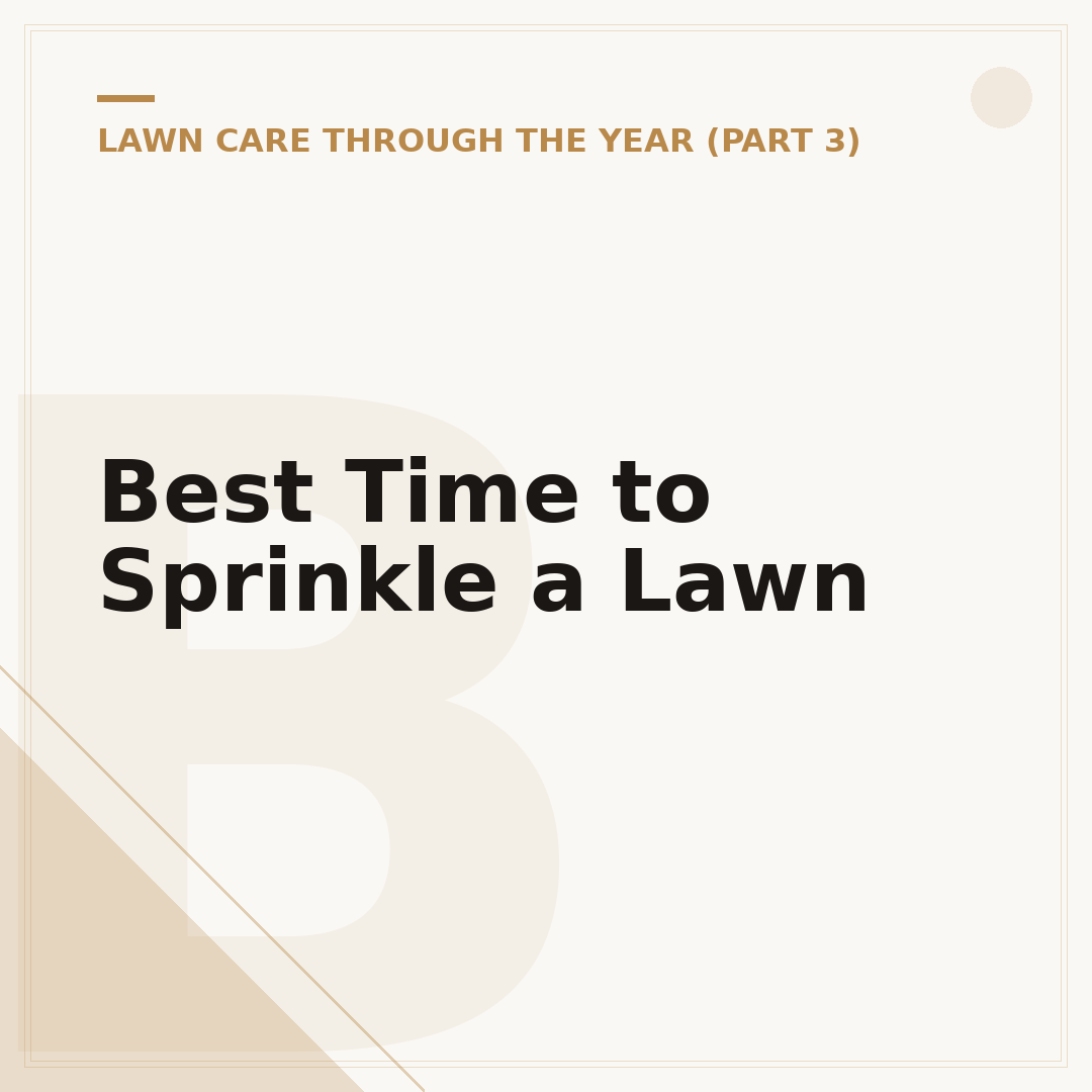 Best Time to Sprinkle a Lawn