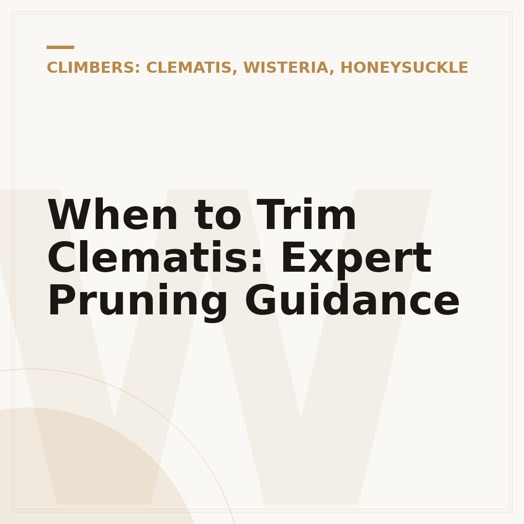 When to Trim Clematis: Expert Pruning Guidance