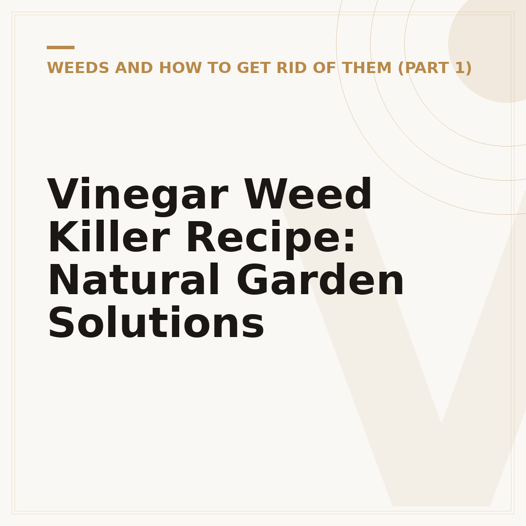 Vinegar Weed Killer Recipe: Natural Garden Solutions