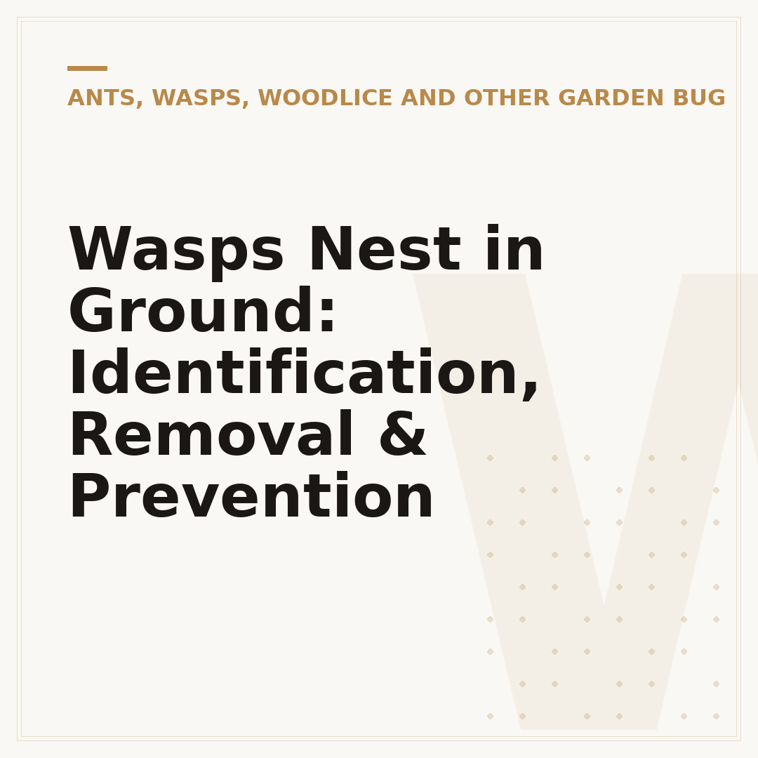 Wasps Nest in Ground: Identification, Removal & Prevention