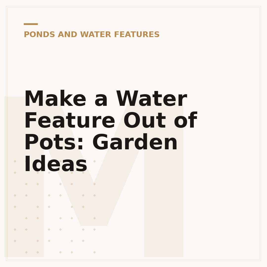 Make a Water Feature Out of Pots: Garden Ideas