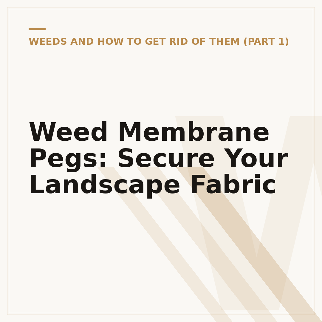 Weed Membrane Pegs: Secure Your Landscape Fabric