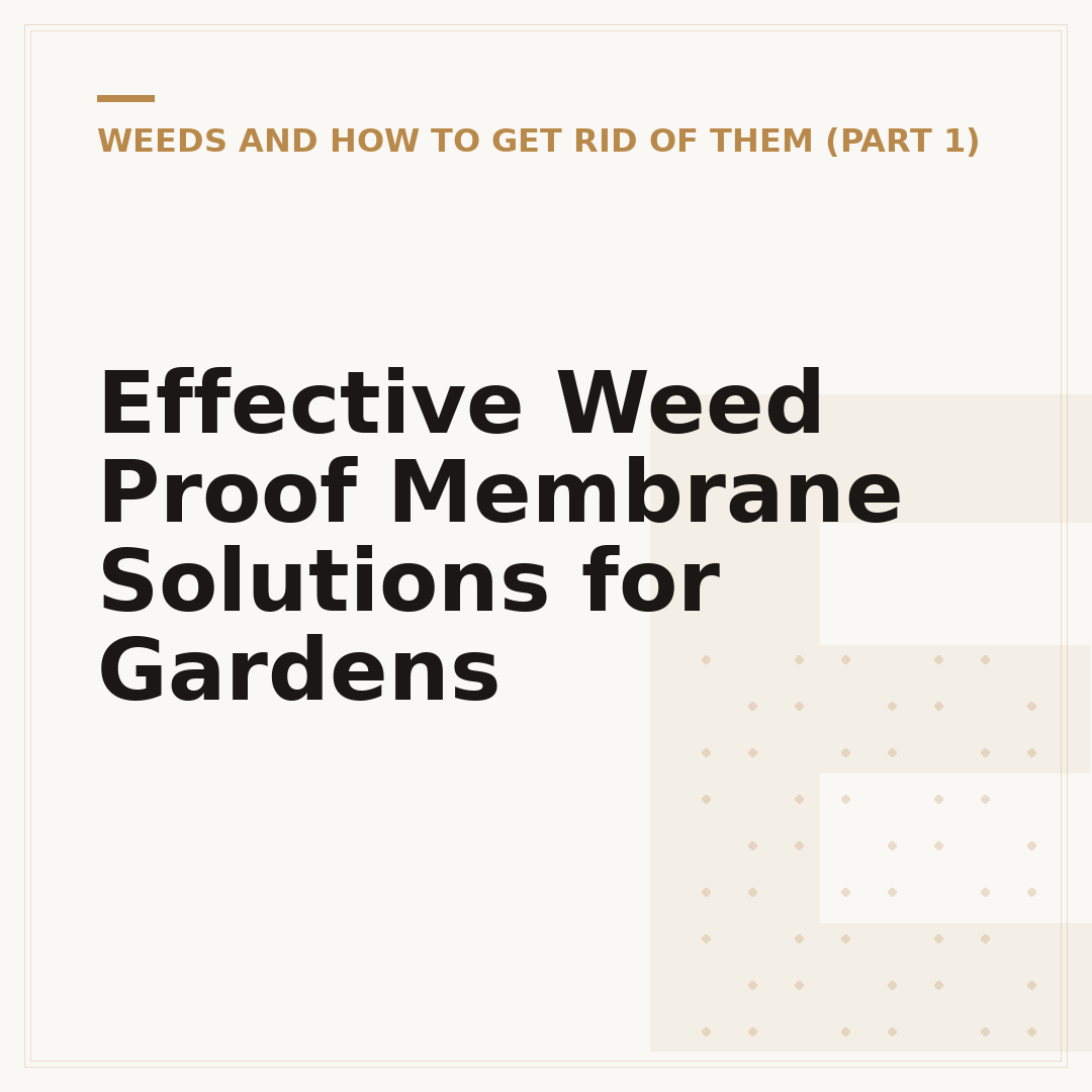 Effective Weed Proof Membrane Solutions for Gardens