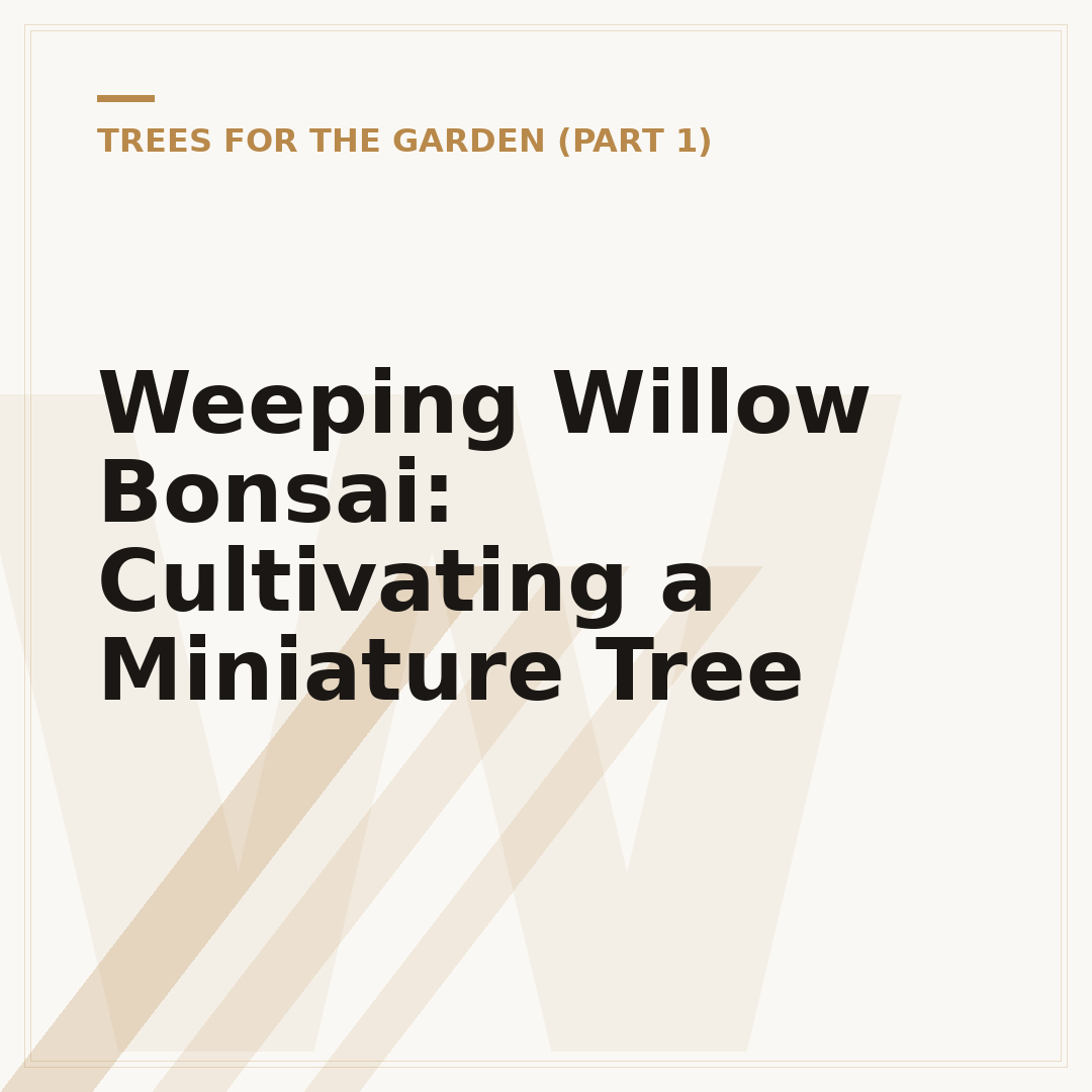Weeping Willow Bonsai: Cultivating a Miniature Tree