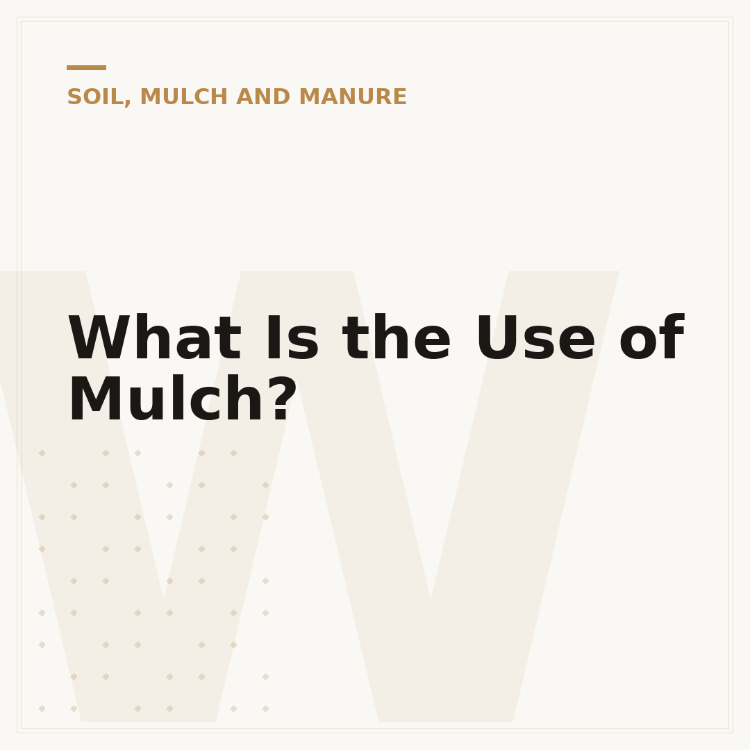 What Is the Use of Mulch?