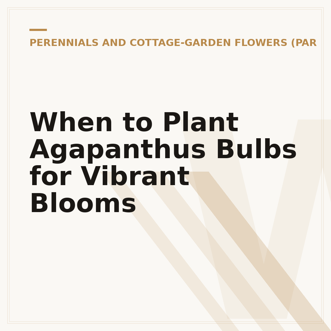 When to Plant Agapanthus Bulbs for Vibrant Blooms