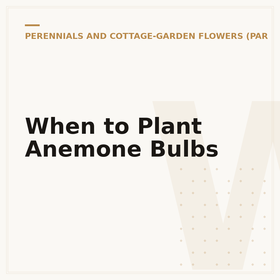 When to Plant Anemone Bulbs