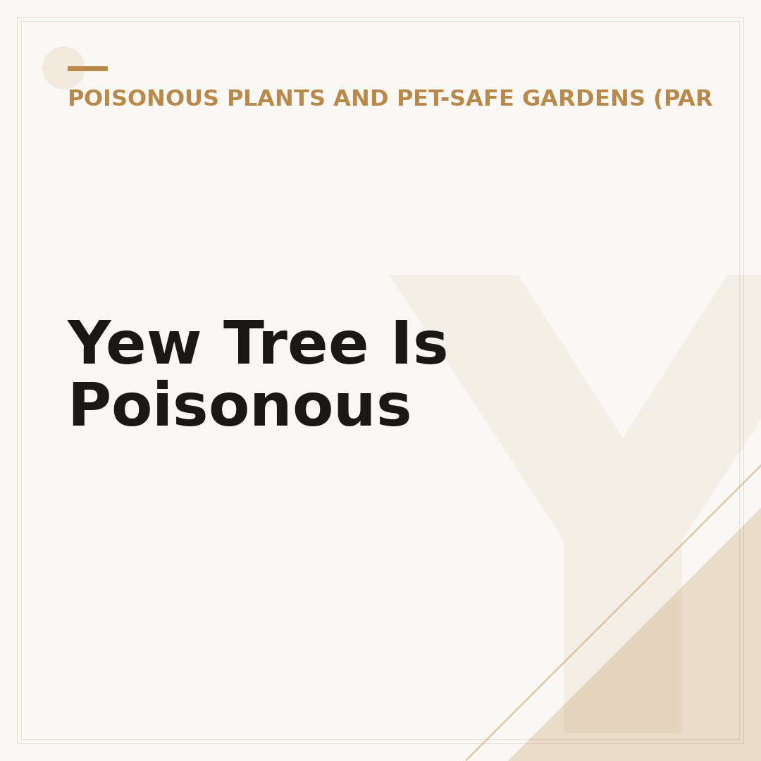 Yew Tree Is Poisonous